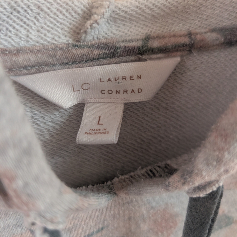 LC Lauren Conrad Floral Gray Hoodie - Picture 3 of 8